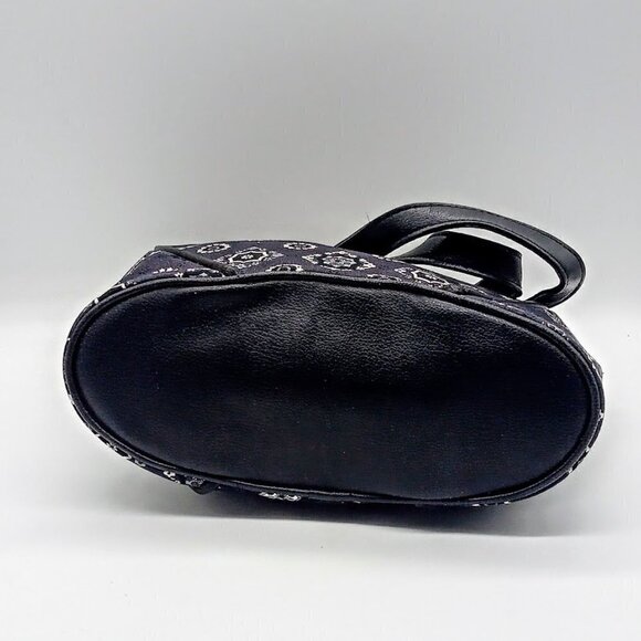 Longaberger Black White Grey Print Double Strap Shoulder Bag - Picture 5 of 9